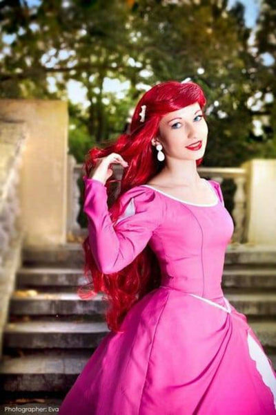 Custom Order based on Ariel Cosplay Mermaid costume Pink dress Princess cosplay Princesses