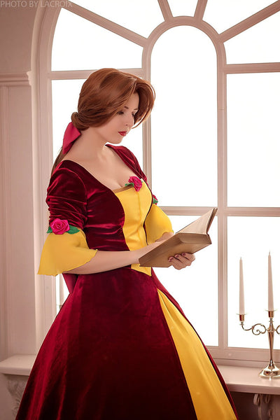 Custom Order based on Beauty Belle Cosplay Red dress Halloween costume Adult handmade cosplay costume