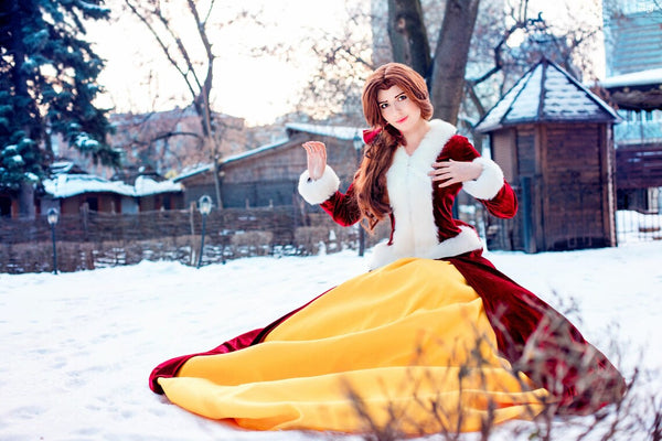 Custom Order based on Beauty Belle Cosplay Red dress Halloween costume Adult handmade cosplay costume