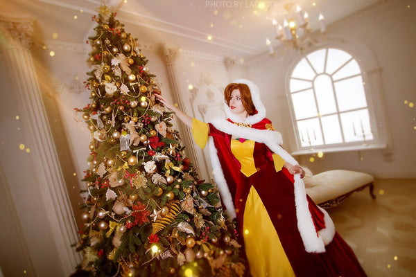 Custom Order based on Beauty Belle Cosplay Red dress Halloween costume Adult handmade cosplay costume