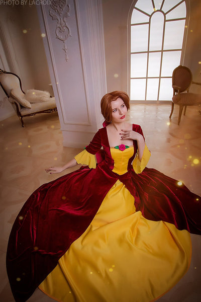 Custom Order based on Beauty Belle Cosplay Red dress Halloween costume Adult handmade cosplay costume