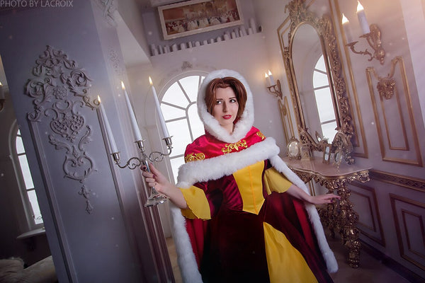 Custom Order based on Beauty Belle Cosplay Red dress Halloween costume Adult handmade cosplay costume