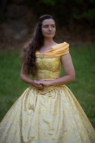 Belle Yellow Cosplay Costume Dress Halloween Women Outfit Dress