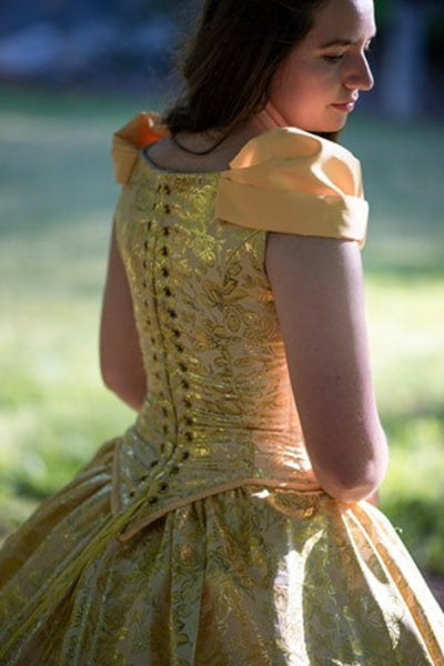 Belle Yellow Cosplay Costume Dress Halloween Women Outfit Dress