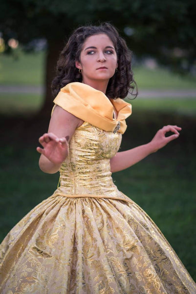 Belle Yellow Cosplay Costume Dress Halloween Women Outfit Dress