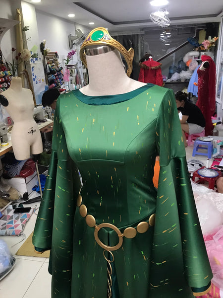 Queen Elinor adult costume, Costume Cosplay Green Scottish, Queen Elinor Brave, Scottish Costume, Disney Inspired