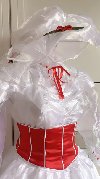 Inspired Mary Poppins Cosplay Costume Mary Poppins White Dress Outfits