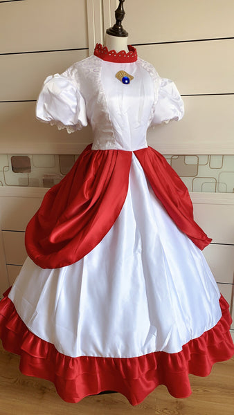 Inspired Princess Peach Fire dress Fire Peach Cosplay Costume