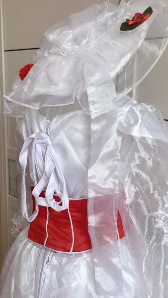 Inspired Mary Poppins Cosplay Costume Mary Poppins White Dress Outfits