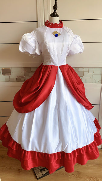 Inspired Princess Peach Fire dress Fire Peach Cosplay Costume