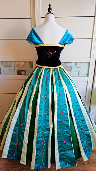 Inspired Anna Coronation Embroidery Dress, Anna Coronation Cosplay Costume