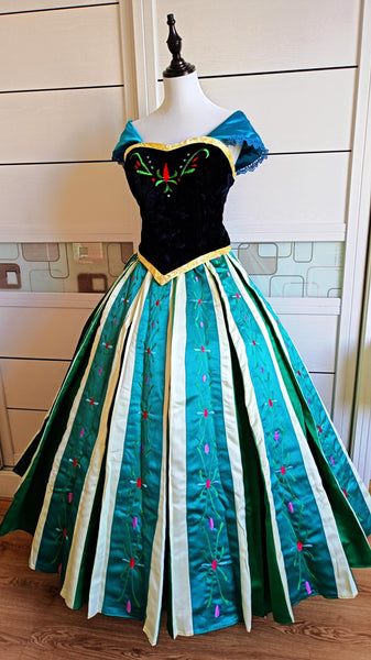 Inspired Anna Coronation Embroidery Dress, Anna Coronation Cosplay Costume