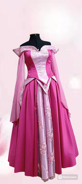 Cosplay Aurora pink dress Disney princess custom made