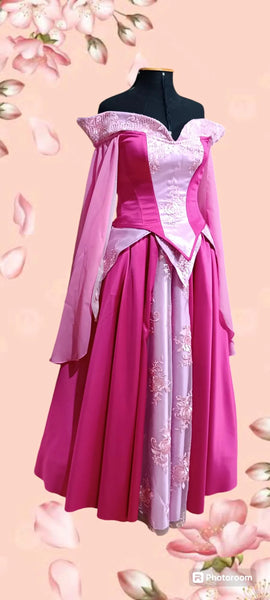 Cosplay Aurora pink dress Disney princess custom made