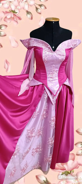Cosplay Aurora pink dress Disney princess custom made