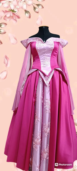 Cosplay Aurora pink dress Disney princess custom made