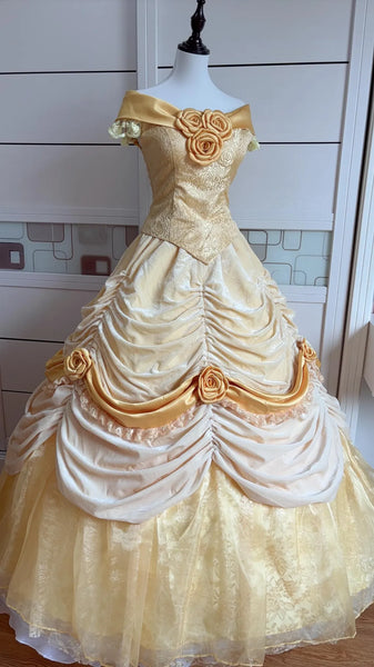 Inspired Belle Princess Cosplay Costume Belle Dress