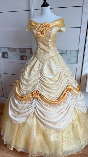 Inspired Belle Princess Cosplay Costume Belle Dress
