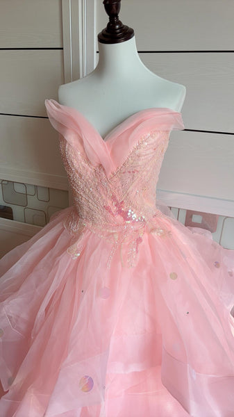 Inspired Witch Glinda Dress Pink Bubble Gown Cosplay Costume
