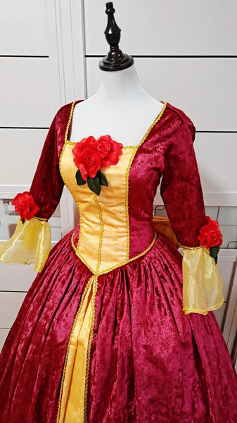 Inspired Belle Holiday Dress, Belle Christmas Cosplay Costume