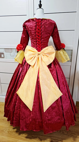 Inspired Belle Holiday Dress, Belle Christmas Cosplay Costume