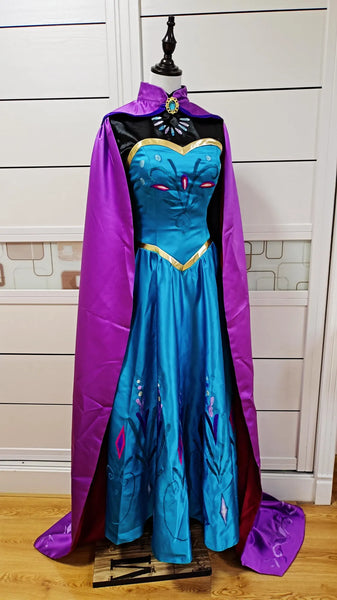 Inspired Elsa Coronation Dress Embroidery Cosplay Costume