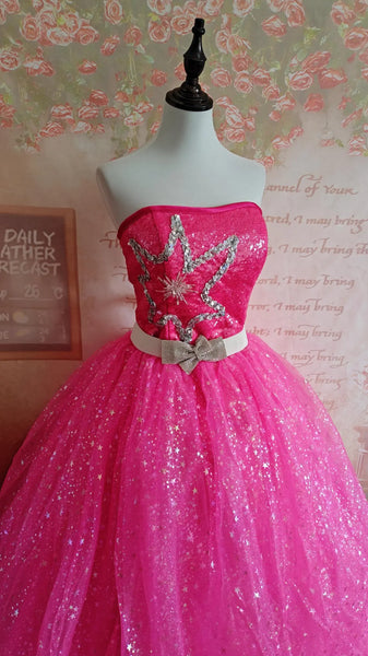Pink Fashion Fairytale Cosplay Costume Star Princess Dress