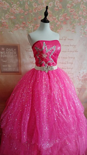 Pink Fashion Fairytale Cosplay Costume Star Princess Dress
