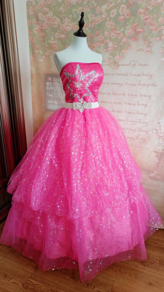 Pink Fashion Fairytale Cosplay Costume Star Princess Dress