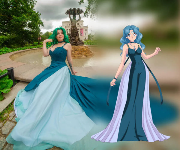 Princess Neptune Cosplay Dress: Sailor Moon Michiru Kaioh Costume