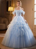 Princess Sky Blue Tulle Prom Dress,Fairy Dresses,Party Dress,Birthday Ball Gown,Girls Graduation Long Dress,Puffy Tulle Dress,Gifts For Her