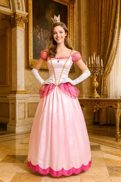 Halloween Adult Princess Peach Cosplay Costume, Cosplay Daisy Princess Dress, Princess Dress for Cosplay, Halloween Costume