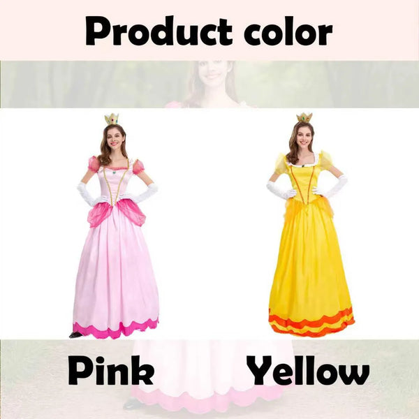 Halloween Adult Princess Peach Cosplay Costume, Cosplay Daisy Princess Dress, Princess Dress for Cosplay, Halloween Costume