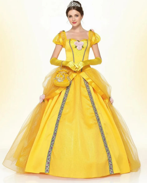 Yellow Princess Halloween Dress  | Fairy Stage Outfit | Traditional Women’s Cosplay Gown