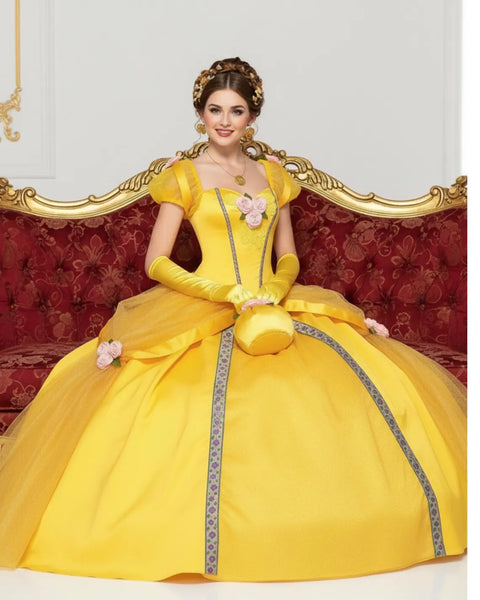 Yellow Princess Halloween Dress  | Fairy Stage Outfit | Traditional Women’s Cosplay Gown