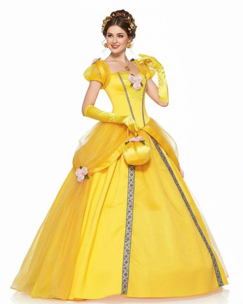 Yellow Princess Halloween Dress  | Fairy Stage Outfit | Traditional Women’s Cosplay Gown