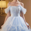 Princess Sky Blue Tulle Prom Dress,Fairy Dresses,Party Dress,Birthday Ball Gown,Girls Graduation Long Dress,Puffy Tulle Dress,Gifts For Her