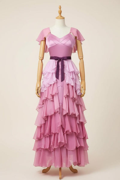 Hermione Yule Ball Dance Dress | Wizard Ball Gown Cosplay Costume | Pink & Lavender Fairy Formal Dress