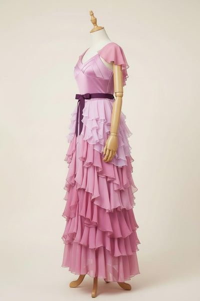 Hermione Yule Ball Dance Dress | Wizard Ball Gown Cosplay Costume | Pink & Lavender Fairy Formal Dress