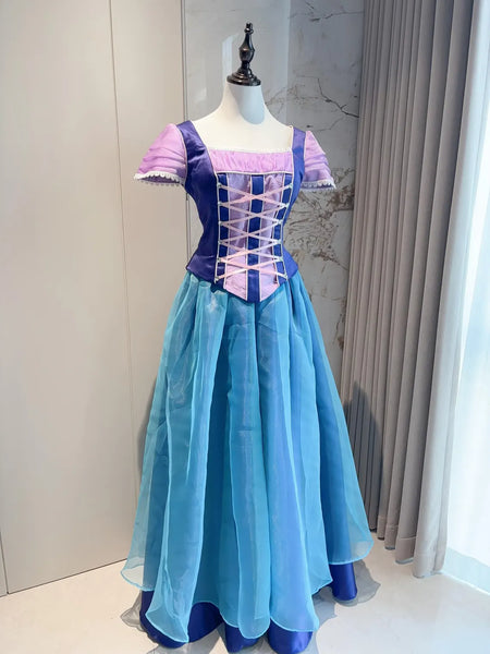 Alexa Blue Dress Diamond Gown Castle Cosplay Costume