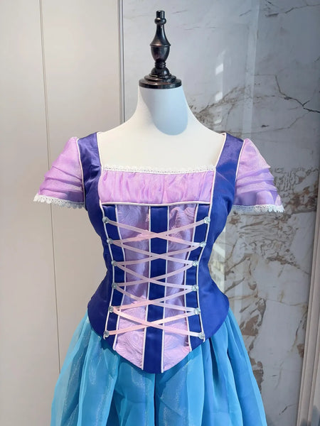 Alexa Blue Dress Diamond Gown Castle Cosplay Costume