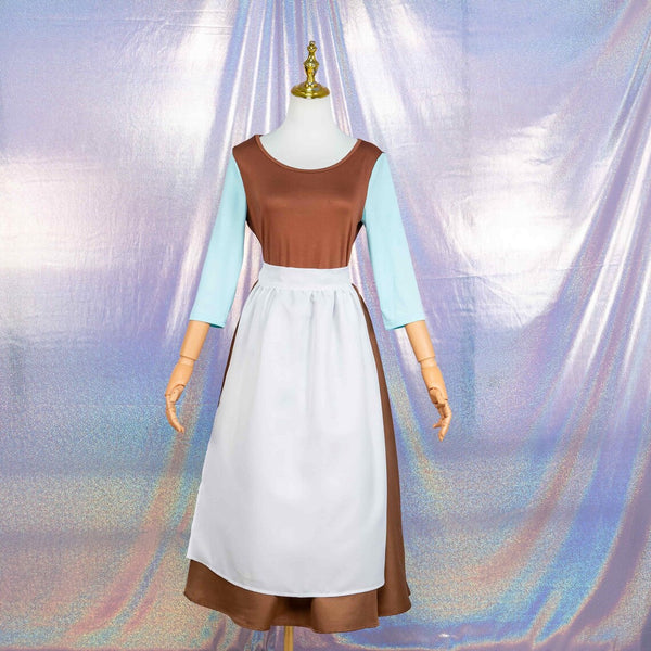 Princess Cinderella Maid Costume Cinderella Peasant Servant Apron Dress Halloween Cosplay Outfit