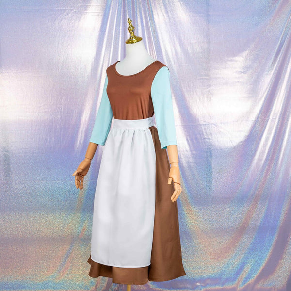 Princess Cinderella Maid Costume Cinderella Peasant Servant Apron Dress Halloween Cosplay Outfit