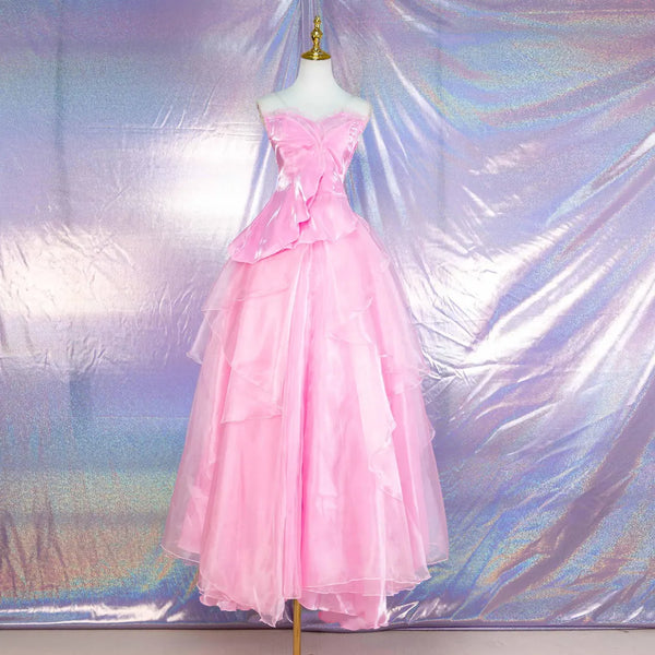 Pink Princess Ball Gown Cosplay Costume Fairy Tale Dress Adult Halloween Costume Elegant Party Dress Fantasy Princess Outfit Custom Size