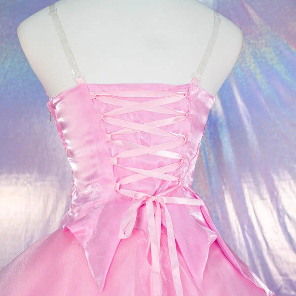 Pink Princess Ball Gown Cosplay Costume Fairy Tale Dress Adult Halloween Costume Elegant Party Dress Fantasy Princess Outfit Custom Size