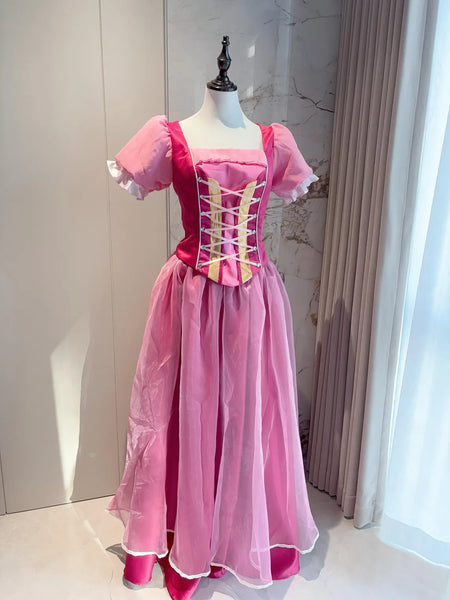 Liana Pink Dress Diamond Gown Castle Cosplay Costume