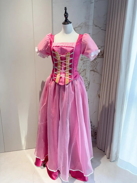 Liana Pink Dress Diamond Gown Castle Cosplay Costume