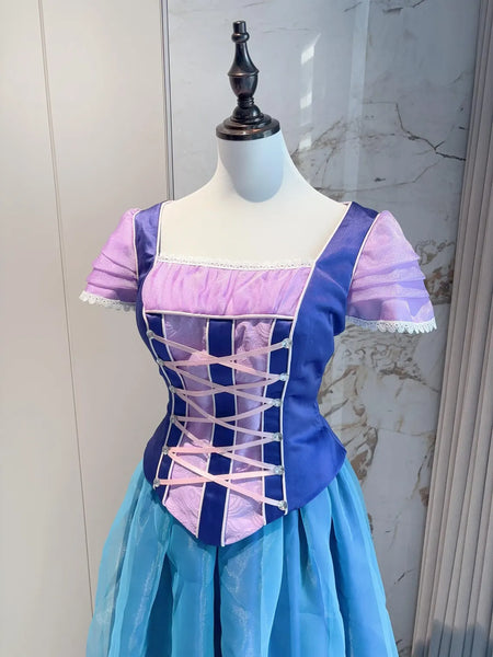 Alexa Blue Dress Diamond Gown Castle Cosplay Costume
