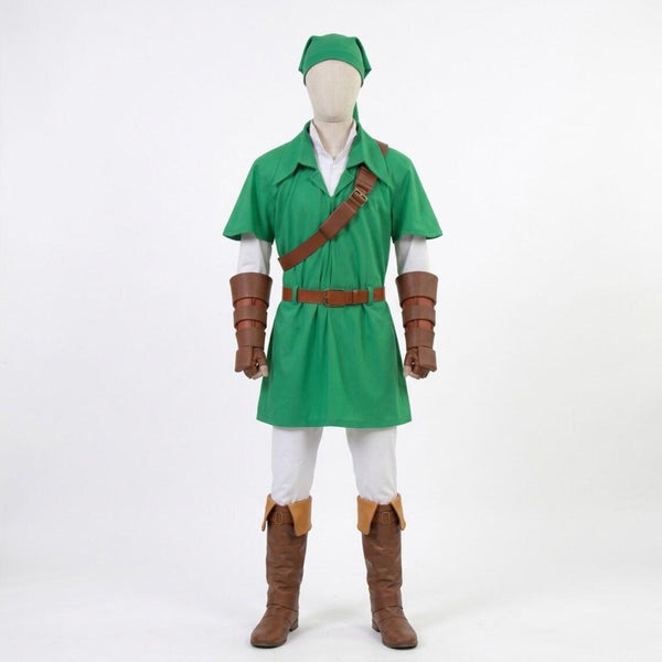 Link Inspired Cosplay Costume, Fantasy Elf Hero Outfit, Green Tunic Cosplay Set