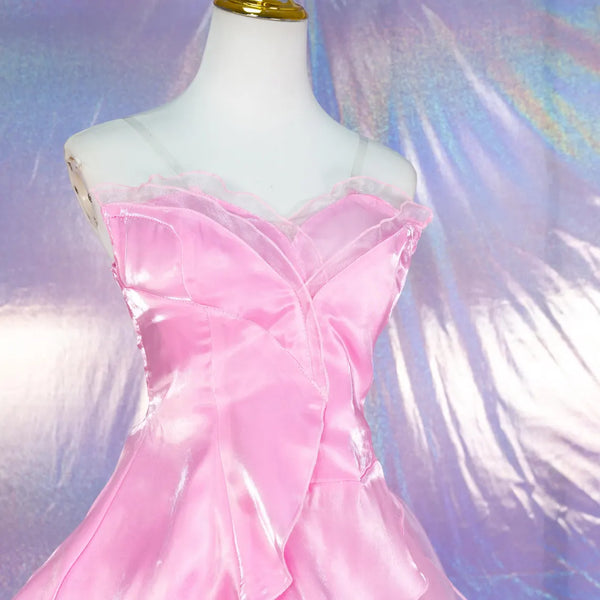 Pink Princess Ball Gown Cosplay Costume Fairy Tale Dress Adult Halloween Costume Elegant Party Dress Fantasy Princess Outfit Custom Size